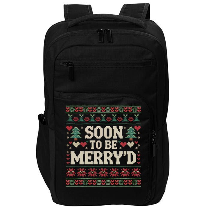 Soon To Be MerryD Engaged Couples Matching Ugly Christmas Impact Tech Backpack