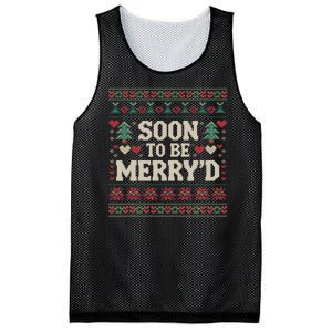 Soon To Be MerryD Engaged Couples Matching Ugly Christmas Mesh Reversible Basketball Jersey Tank