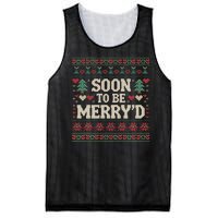 Soon To Be MerryD Engaged Couples Matching Ugly Christmas Mesh Reversible Basketball Jersey Tank