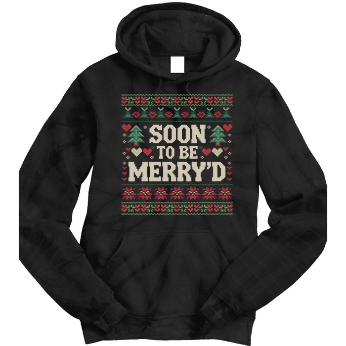 Soon To Be MerryD Engaged Couples Matching Ugly Christmas Tie Dye Hoodie