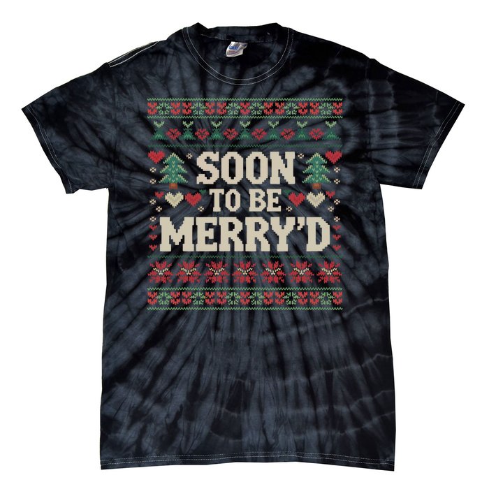 Soon To Be MerryD Engaged Couples Matching Ugly Christmas Tie-Dye T-Shirt