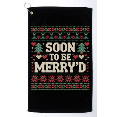 Soon To Be MerryD Engaged Couples Matching Ugly Christmas Golf Towel