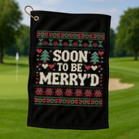 Soon To Be MerryD Engaged Couples Matching Ugly Christmas Golf Towel