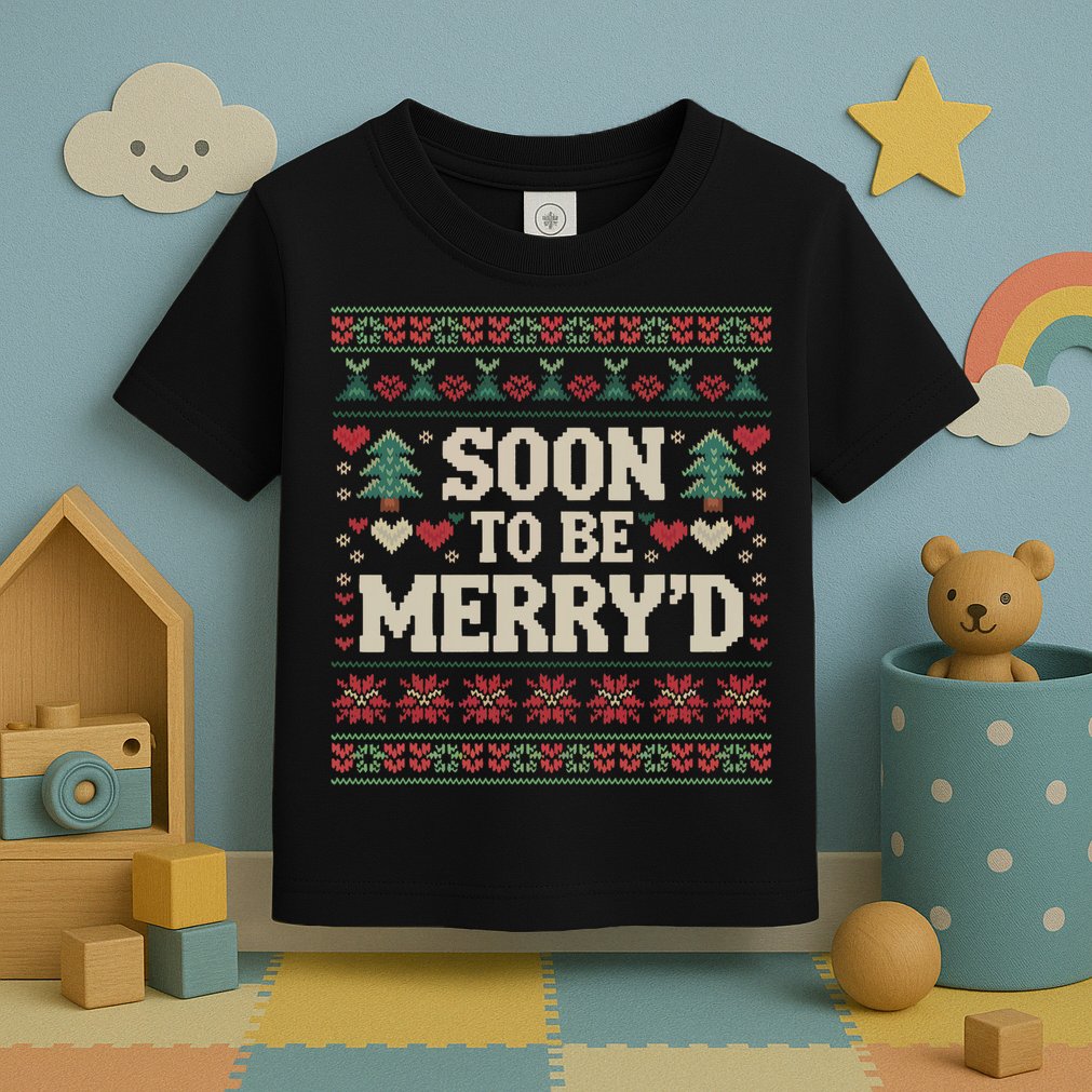 Soon To Be MerryD Engaged Couples Matching Ugly Christmas Toddler T-Shirt