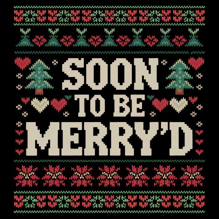 Soon To Be MerryD Engaged Couples Matching Ugly Christmas Women's Crop Top Tee