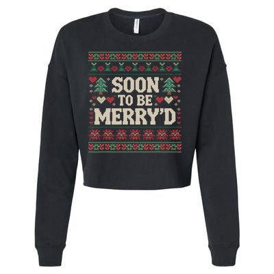 Soon To Be MerryD Engaged Couples Matching Ugly Christmas Cropped Pullover Crew