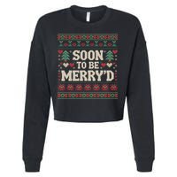 Soon To Be MerryD Engaged Couples Matching Ugly Christmas Cropped Pullover Crew