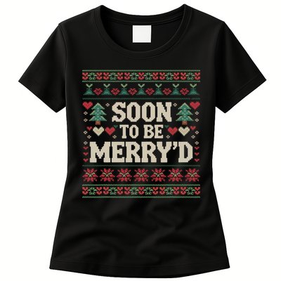 Soon To Be MerryD Engaged Couples Matching Ugly Christmas Womens T-Shirt