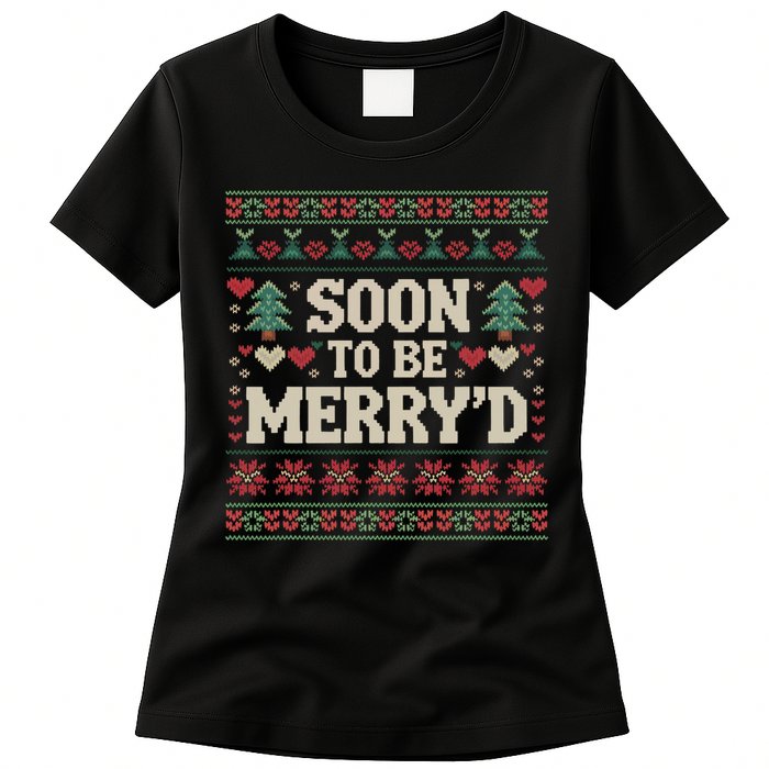 Soon To Be MerryD Engaged Couples Matching Ugly Christmas Womens T-Shirt