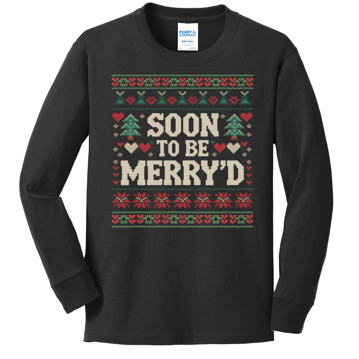 Soon To Be MerryD Engaged Couples Matching Ugly Christmas Kids Long Sleeve Shirt