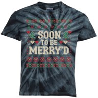 Soon To Be MerryD Engaged Couples Matching Ugly Christmas Kids Tie-Dye T-Shirt