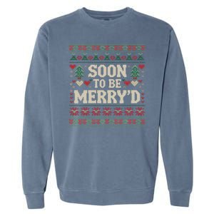 Soon To Be MerryD Engaged Couples Matching Ugly Christmas Garment-Dyed Sweatshirt