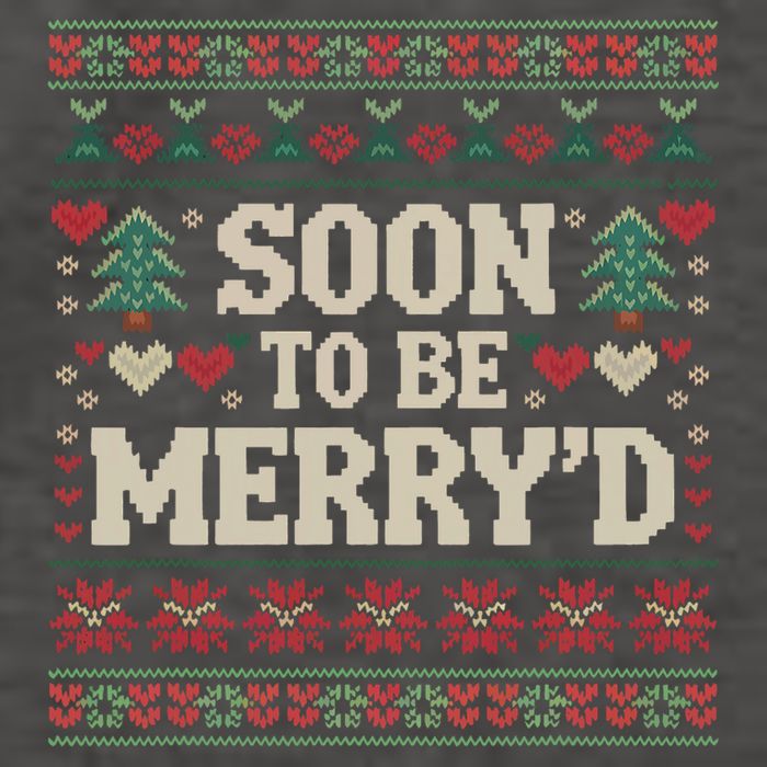 Soon To Be MerryD Engaged Couples Matching Ugly Christmas Vector Backpack