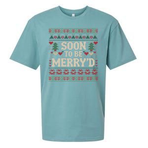 Soon To Be MerryD Engaged Couples Matching Ugly Christmas Sueded Cloud Jersey T-Shirt