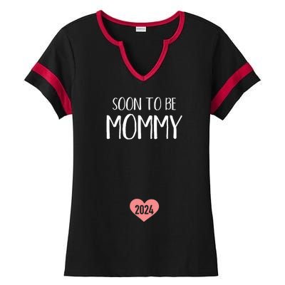 Soon To Be Mommy 2024 For New Mom Ladies Halftime Notch Neck Tee