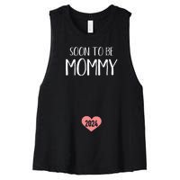 Soon To Be Mommy 2024 For New Mom Women's Racerback Cropped Tank