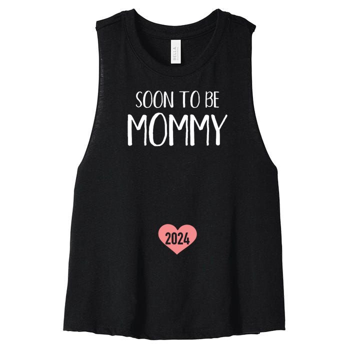 Soon To Be Mommy 2024 For New Mom Women's Racerback Cropped Tank