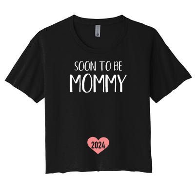 Soon To Be Mommy 2024 For New Mom Women's Crop Top Tee