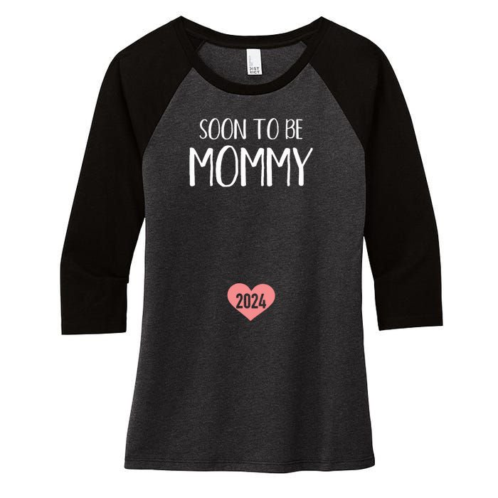 Soon To Be Mommy 2024 For New Mom Women's Tri-Blend 3/4-Sleeve Raglan Shirt