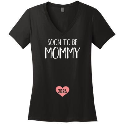 Soon To Be Mommy 2024 For New Mom Women's V-Neck T-Shirt