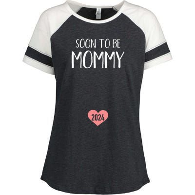 Soon To Be Mommy 2024 For New Mom Enza Ladies Jersey Colorblock Tee