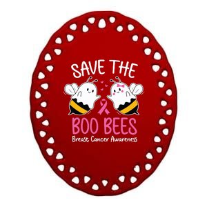 Save The Boobees Boo Bees Breast Cancer Halloween Women Ceramic Oval Ornament