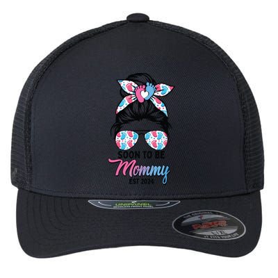 Soon To Be Mommy Est 2024 Messy Bun Pregnancy Announcement Flexfit Unipanel Trucker Cap