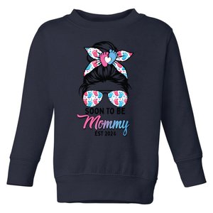 Soon To Be Mommy Est 2024 Messy Bun Pregnancy Announcement Toddler Sweatshirt