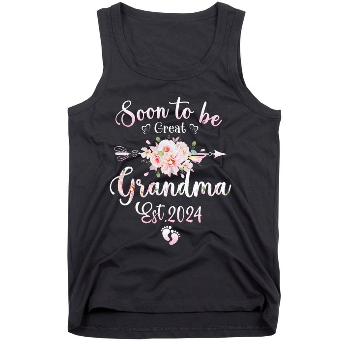 Soon To Be Great Grandma 2024 Mothers Day First Time Grandma Tank Top