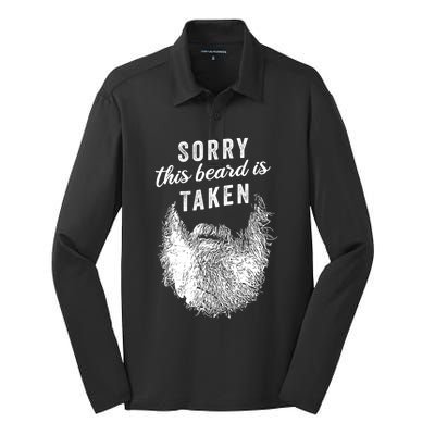 Sorry This Beard Is Taken Gift Valentines Day Gift Silk Touch Performance Long Sleeve Polo