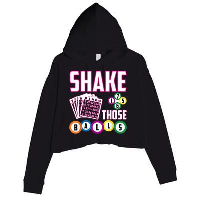 Shake Those Balls Funny Bingo Crop Fleece Hoodie