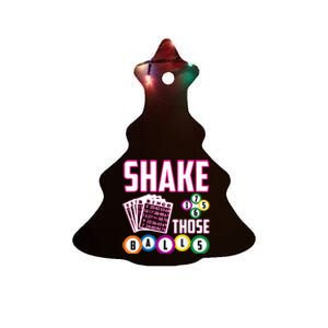 Shake Those Balls Funny Bingo Ceramic Tree Ornament