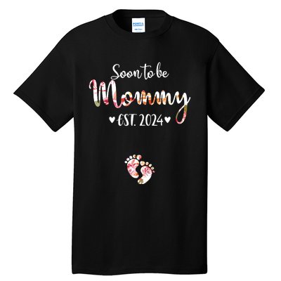 Soon To Be Mommy Est 2024 For Mom Pregnancy Announcement Tall T-Shirt