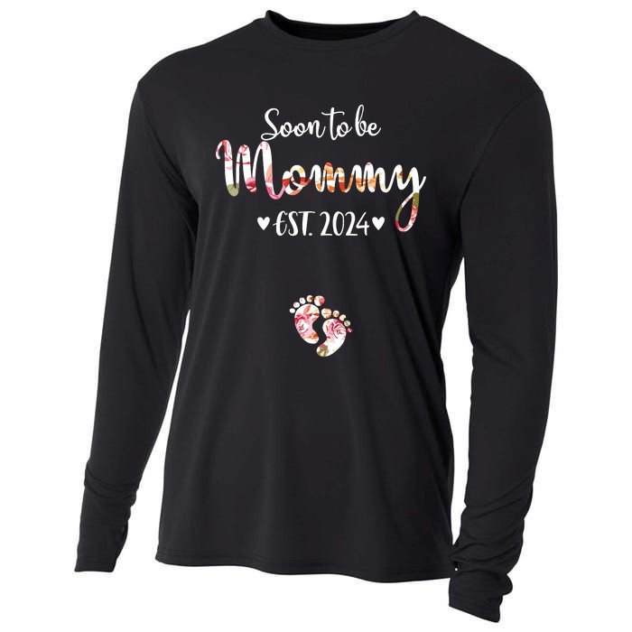 Soon To Be Mommy Est 2024 For Mom Pregnancy Announcement Cooling Performance Long Sleeve Crew