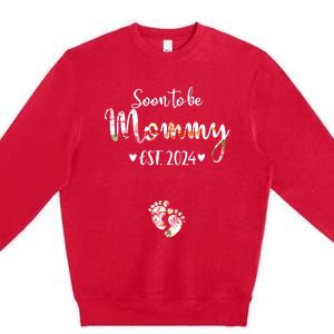 Soon To Be Mommy Est 2024 For Mom Pregnancy Announcement Premium Crewneck Sweatshirt