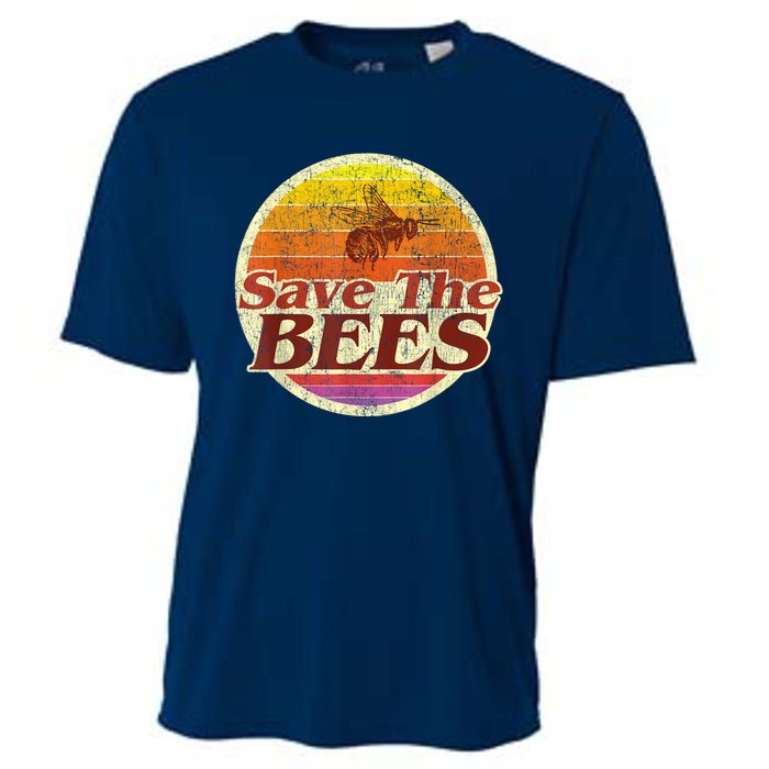 Save The Bees Funny Vintage Retro Distressed Cooling Performance Crew T-Shirt