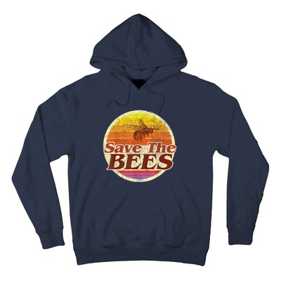 Save The Bees Funny Vintage Retro Distressed Hoodie