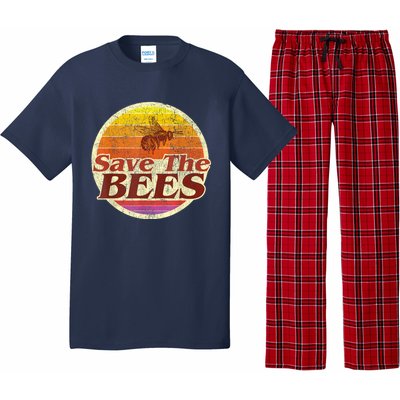 Save The Bees Funny Vintage Retro Distressed Pajama Set