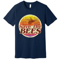 Save The Bees Funny Vintage Retro Distressed Premium T-Shirt