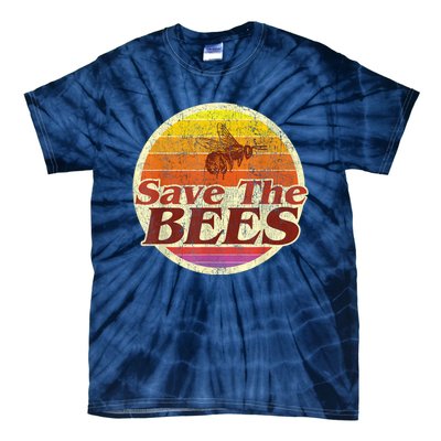 Save The Bees Funny Vintage Retro Distressed Tie-Dye T-Shirt