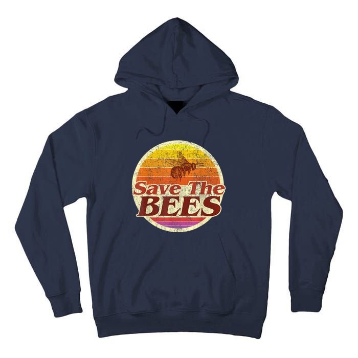 Save The Bees Funny Vintage Retro Distressed Tall Hoodie