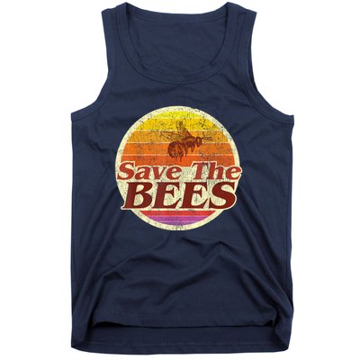 Save The Bees Funny Vintage Retro Distressed Tank Top