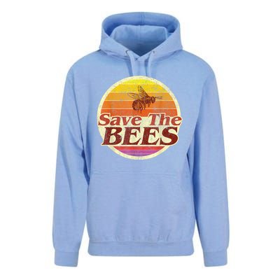 Save The Bees Funny Vintage Retro Distressed Unisex Surf Hoodie