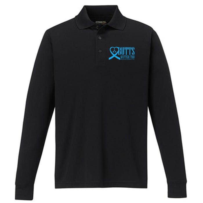 Save The Butts For Colonrectalanal Cancer Performance Long Sleeve Polo