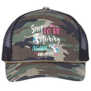 Soon To Be Mommy Again 2024 Mothers Day Retro Rope Trucker Hat Cap