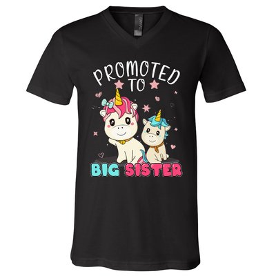 Soon to Big Sister Unicorn to be a big sister V-Neck T-Shirt