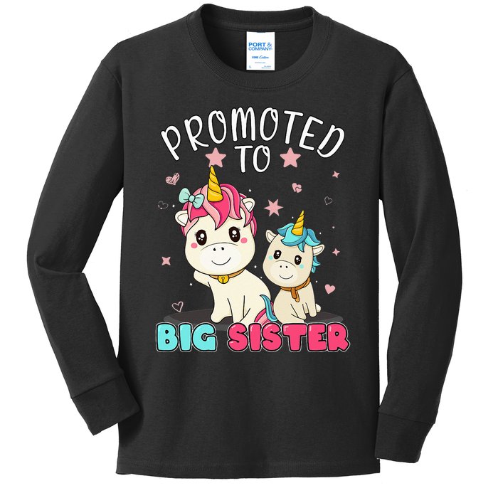 Soon to Big Sister Unicorn to be a big sister Kids Long Sleeve Shirt