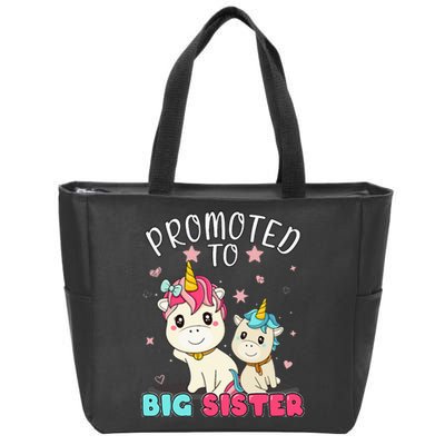 Soon to Big Sister Unicorn to be a big sister Zip Tote Bag