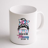 Soon To Be Mommy Est 2024 Messy Bun Pregnancy Announcement Coffee Mug