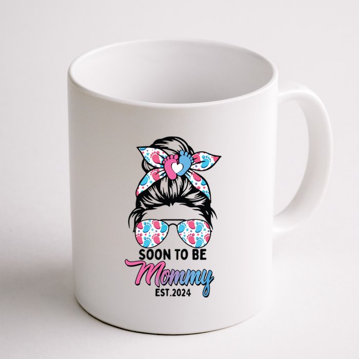 Soon To Be Mommy Est 2024 Messy Bun Pregnancy Announcement Coffee Mug